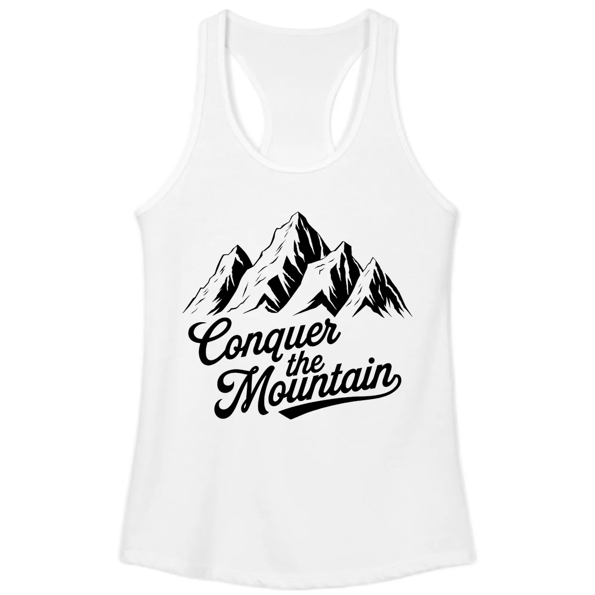 Conquer The Mountain Ladies Tank in White