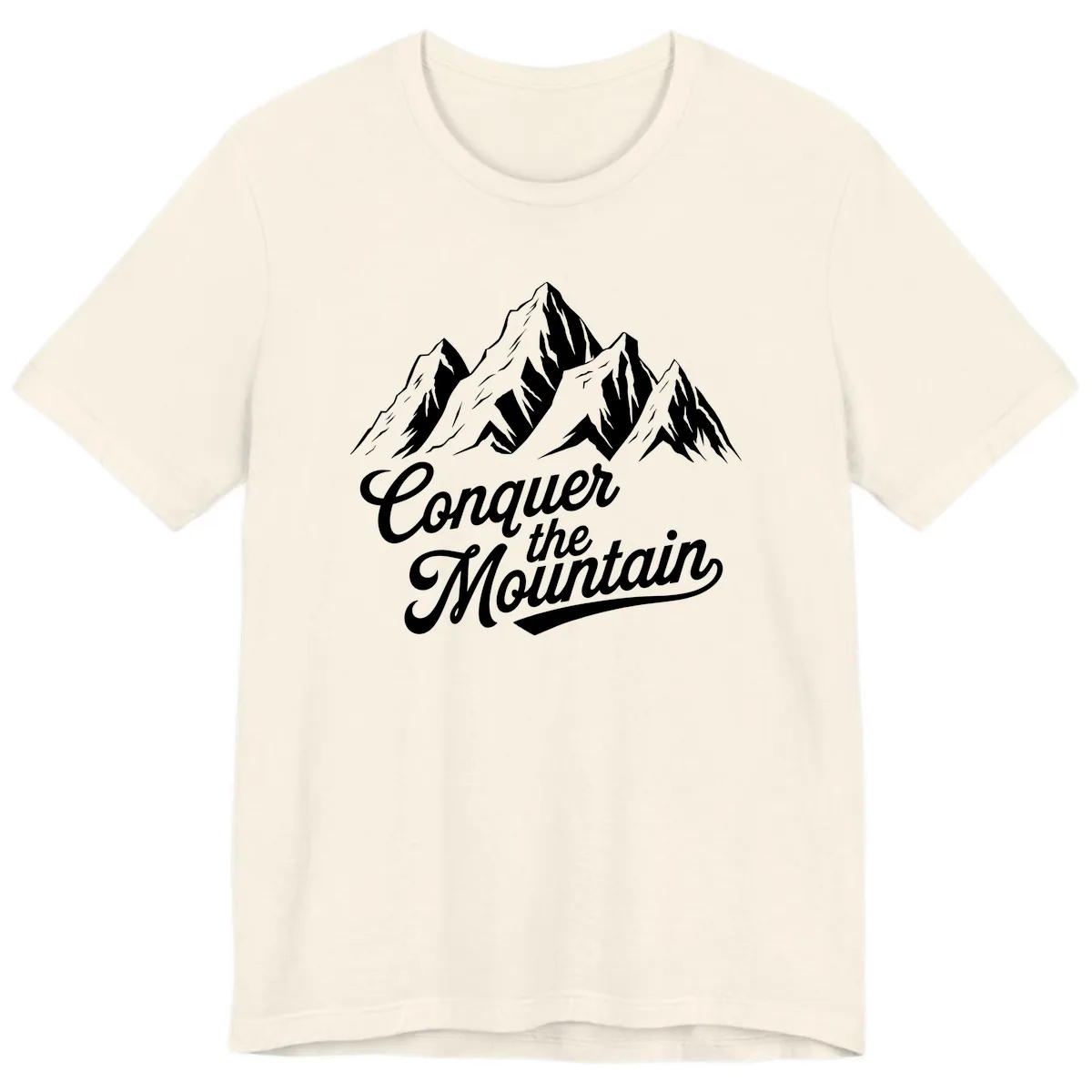 Conquer The Mountain Premium T-Shirt in Natural