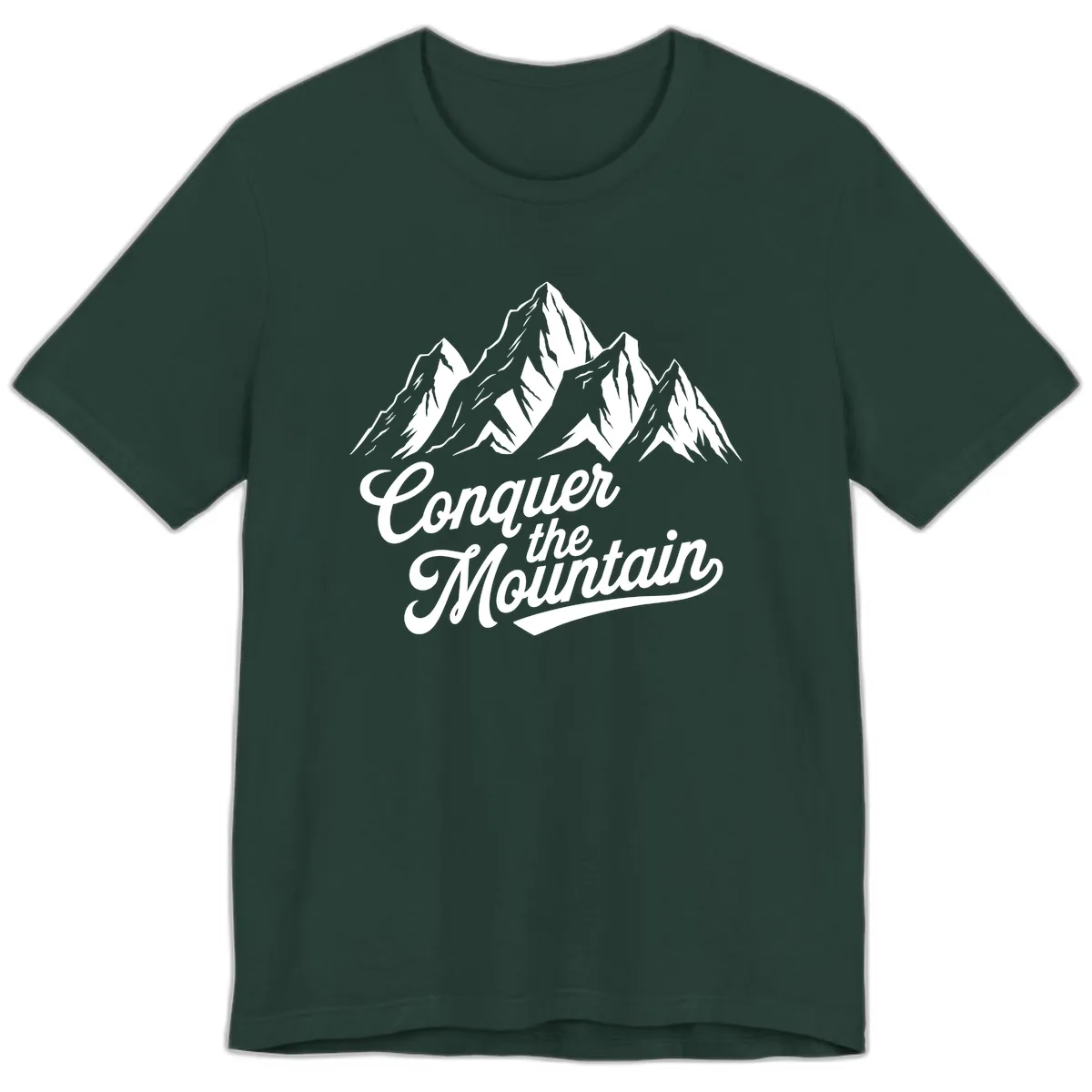 Conquer The Mountain Premium T-Shirt in Forest