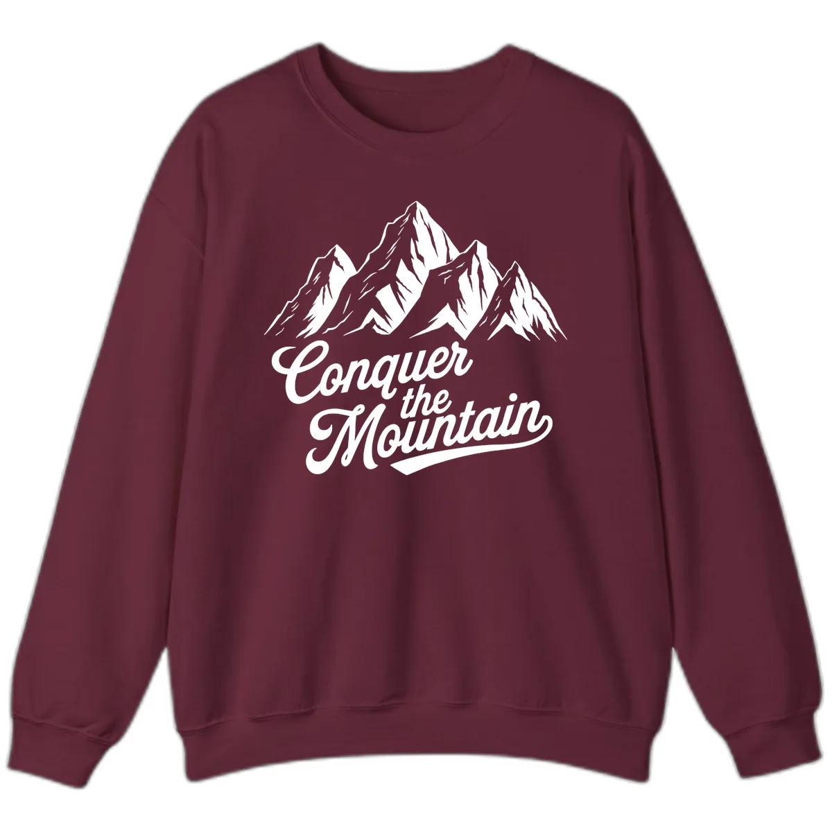 Conquer The Mountain Sweatshirt in Maroon