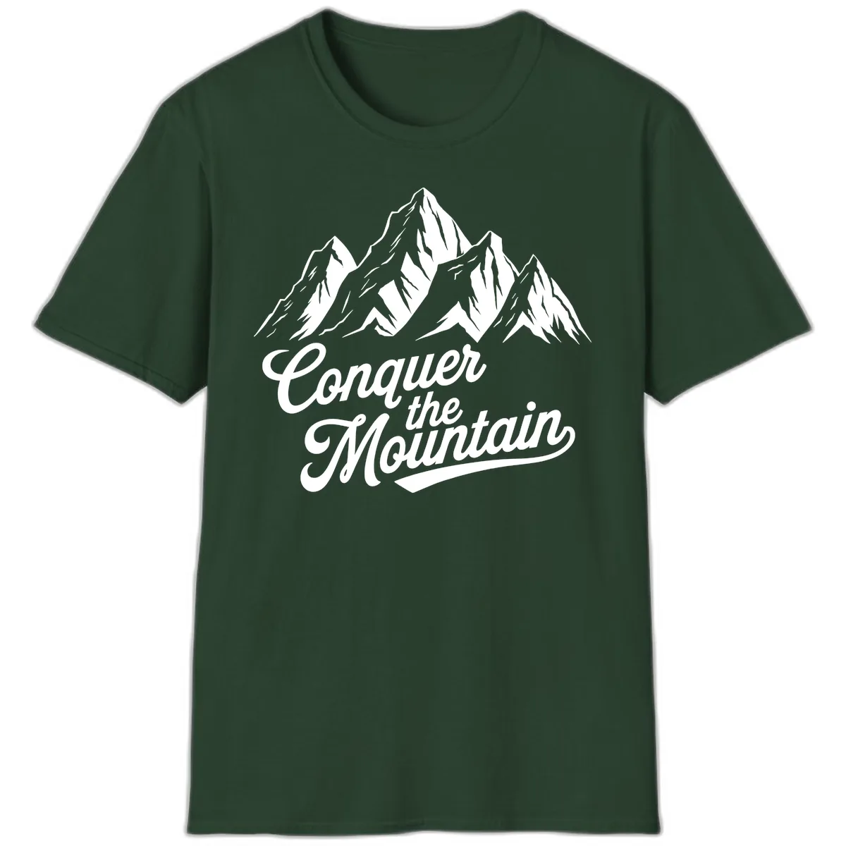 Conquer The Mountain T-Shirt in Forest Green