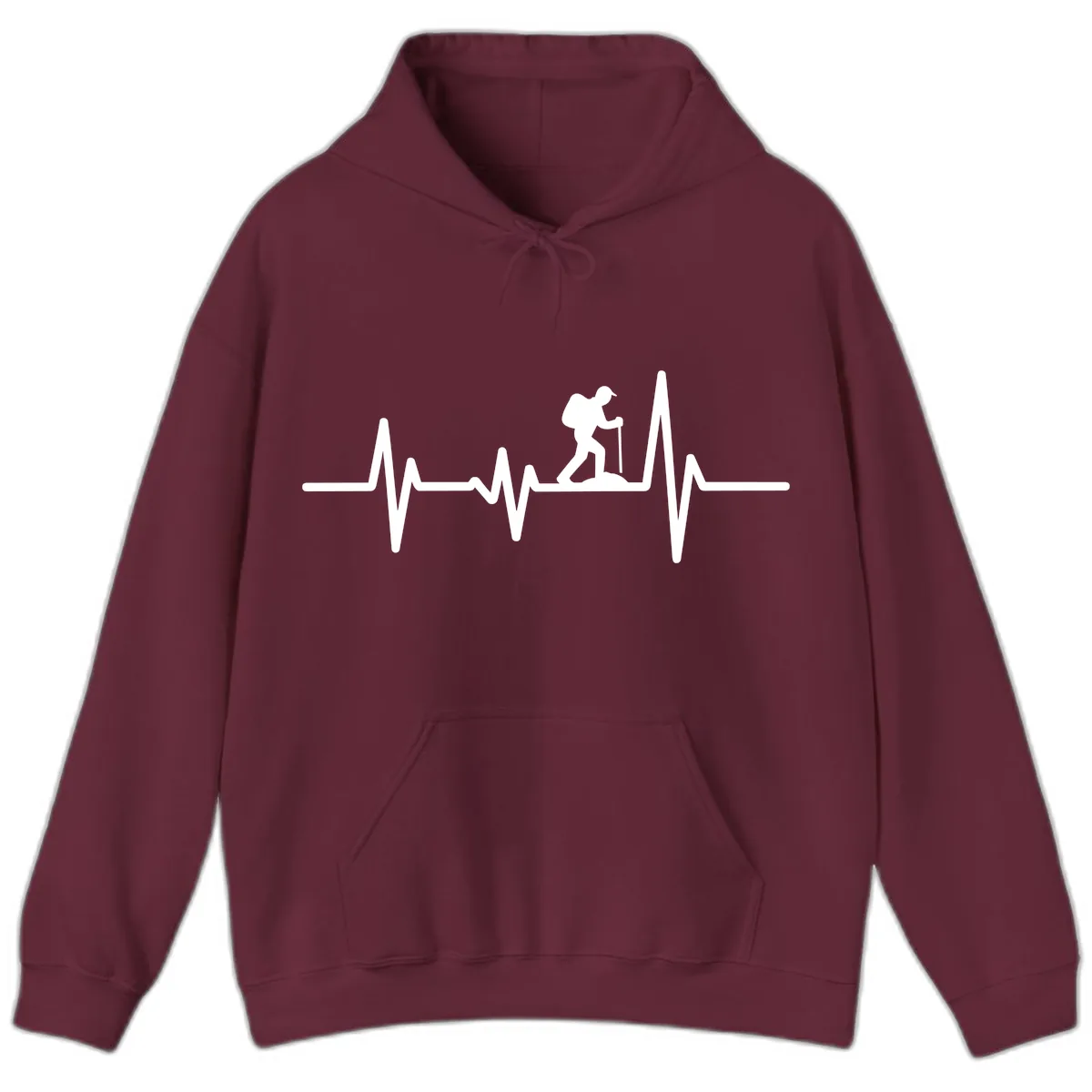 Heartbeat Hiker Hoodie in Maroon