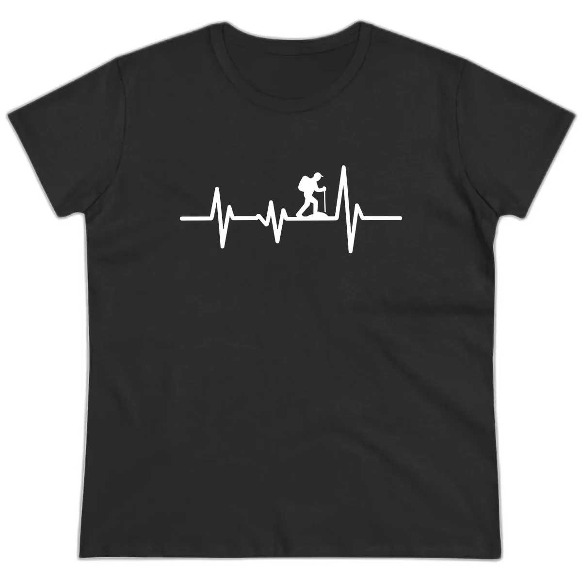 Heartbeat Hiker Ladies Tee in Black
