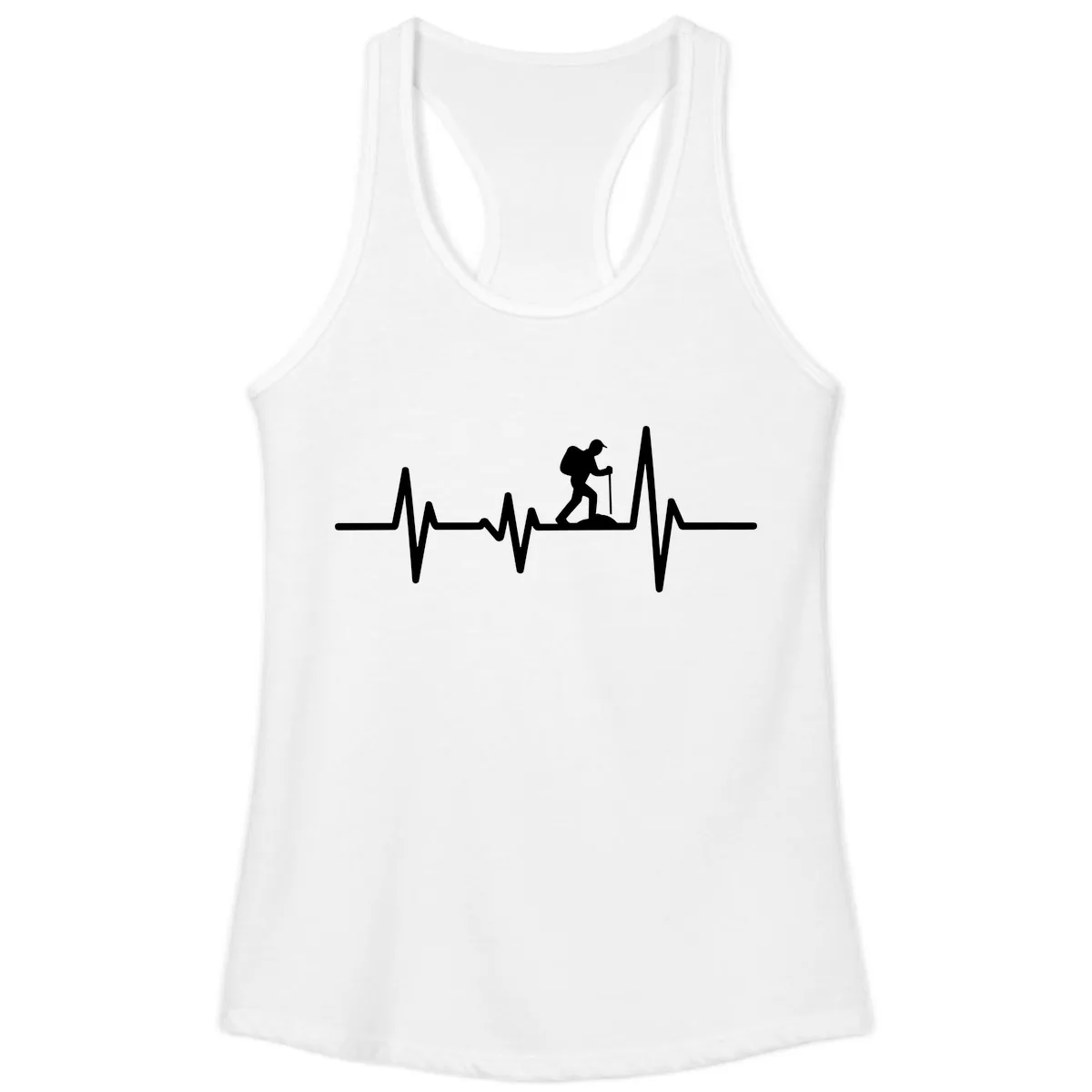 Heartbeat Hiker Ladies Tank in White