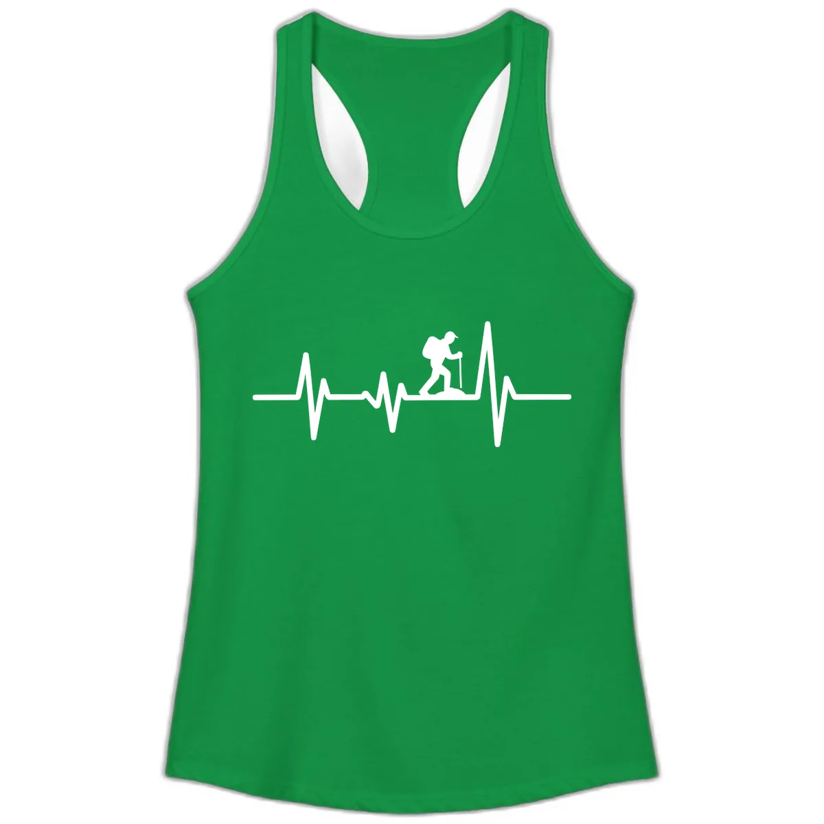 Heartbeat Hiker Ladies Tank in Solid Kelly Green