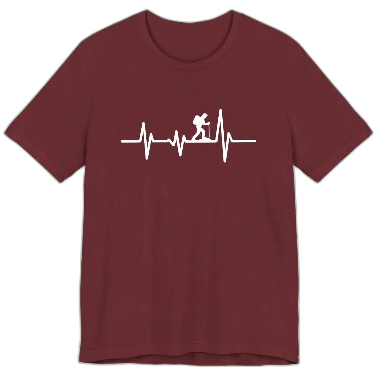 Heartbeat Hiker Premium T-Shirt in Heather Cardinal