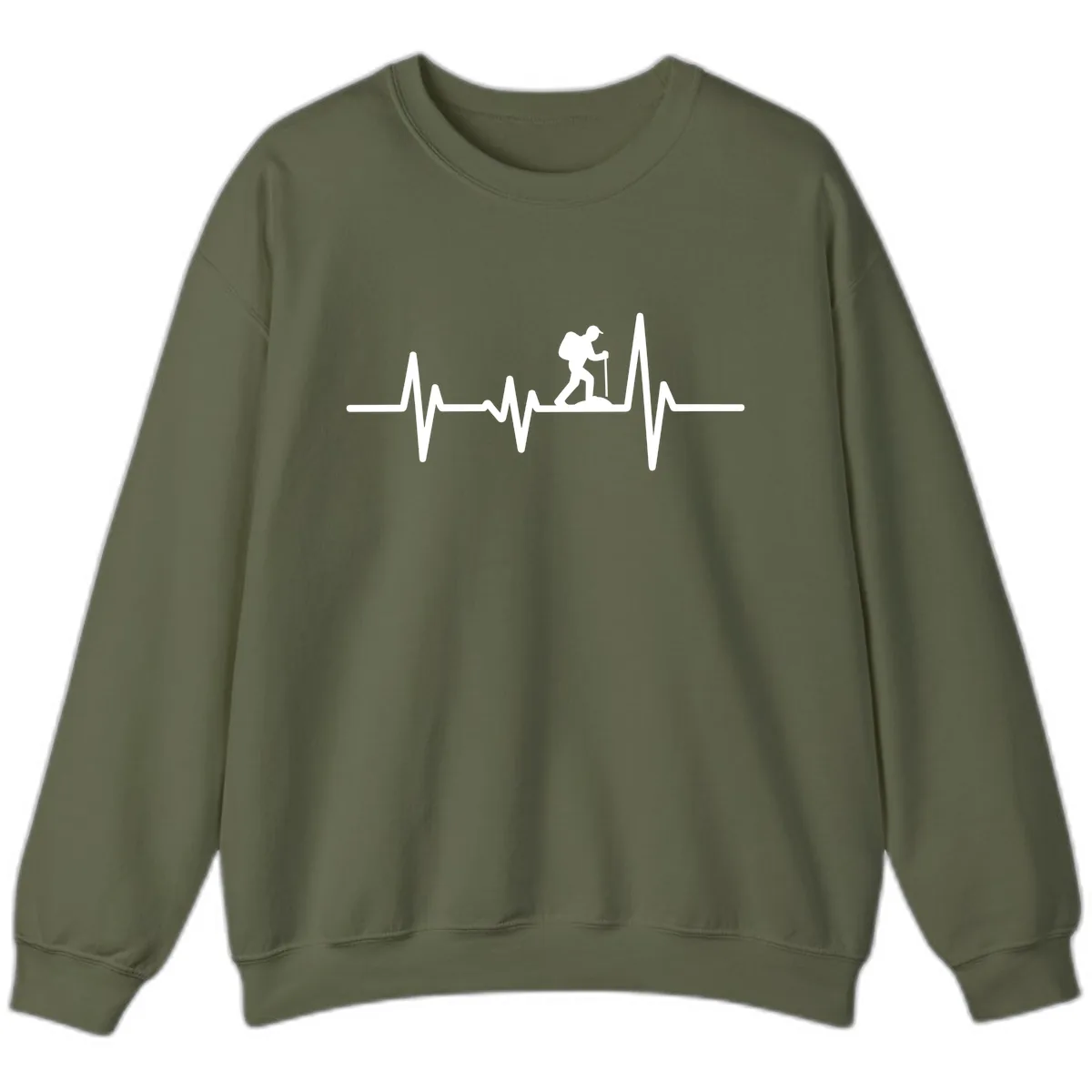 Heartbeat Hiker Sweatshirt in Military Green