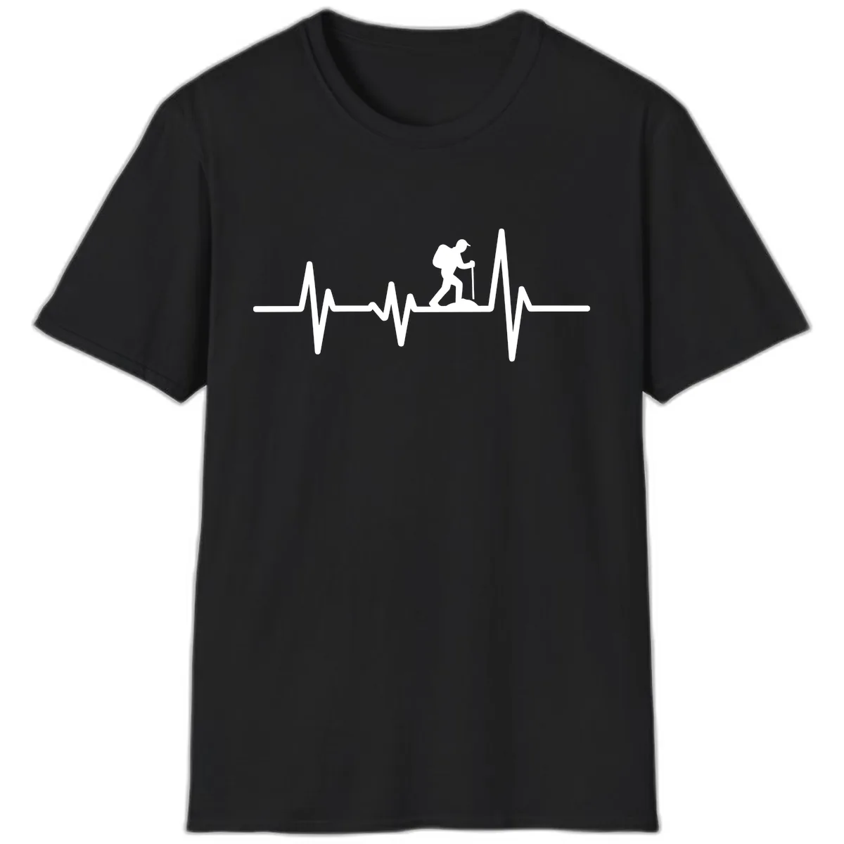 Heartbeat Hiker T-Shirt in Black