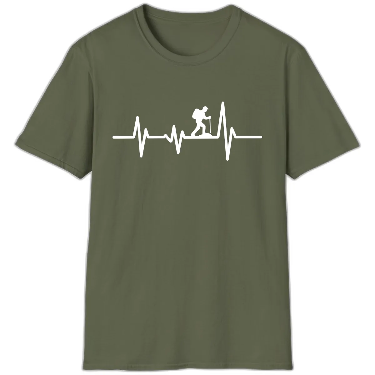 Heartbeat Hiker T-Shirt in Military Green