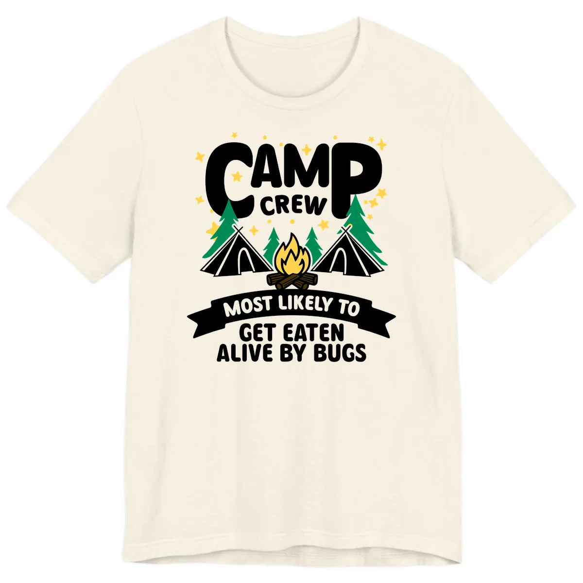 Camp Crew Most Likely To Get Eaten By Bugs Premium T-Shirt in Natural