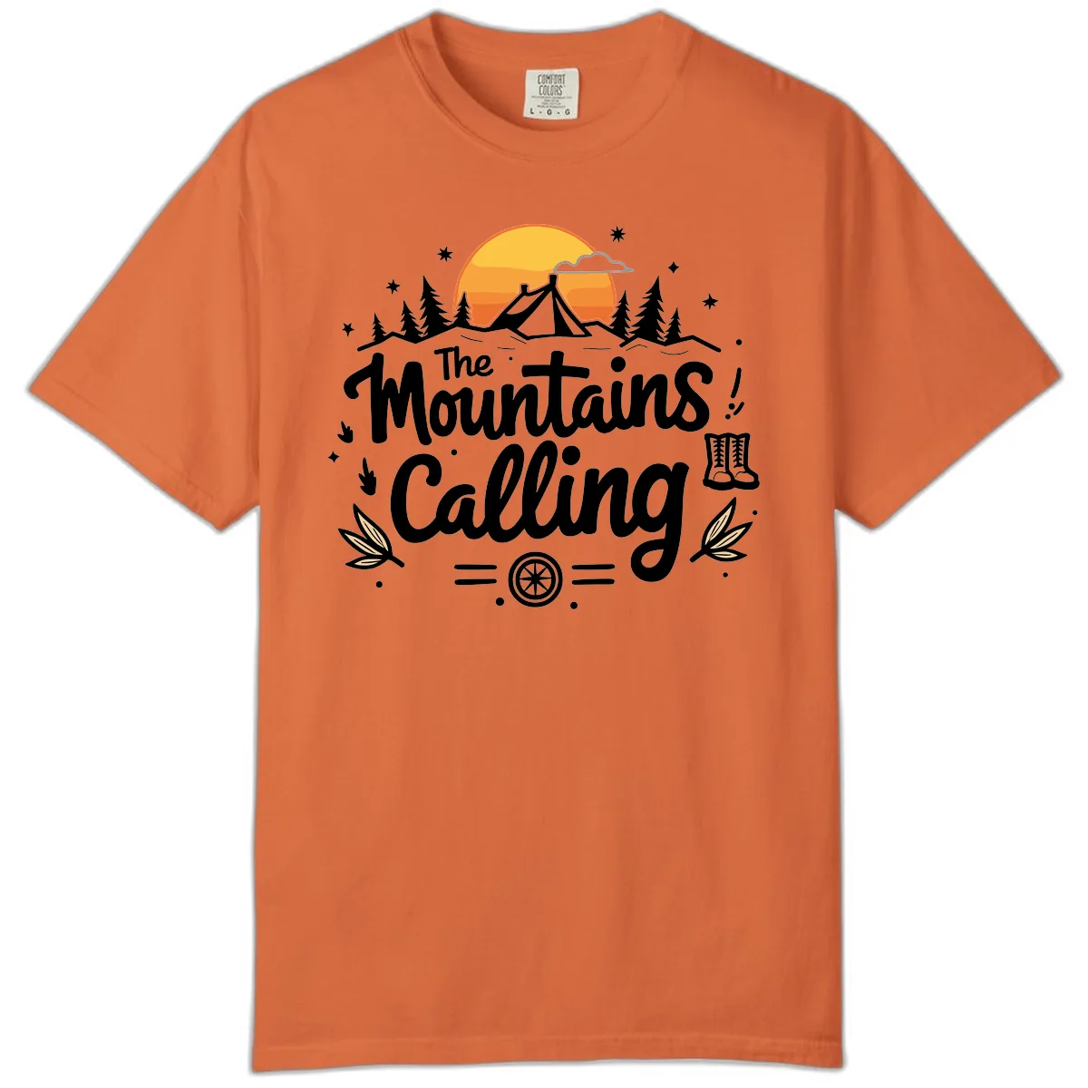 The Mountains Calling Comfort Color in Burnt Orange
