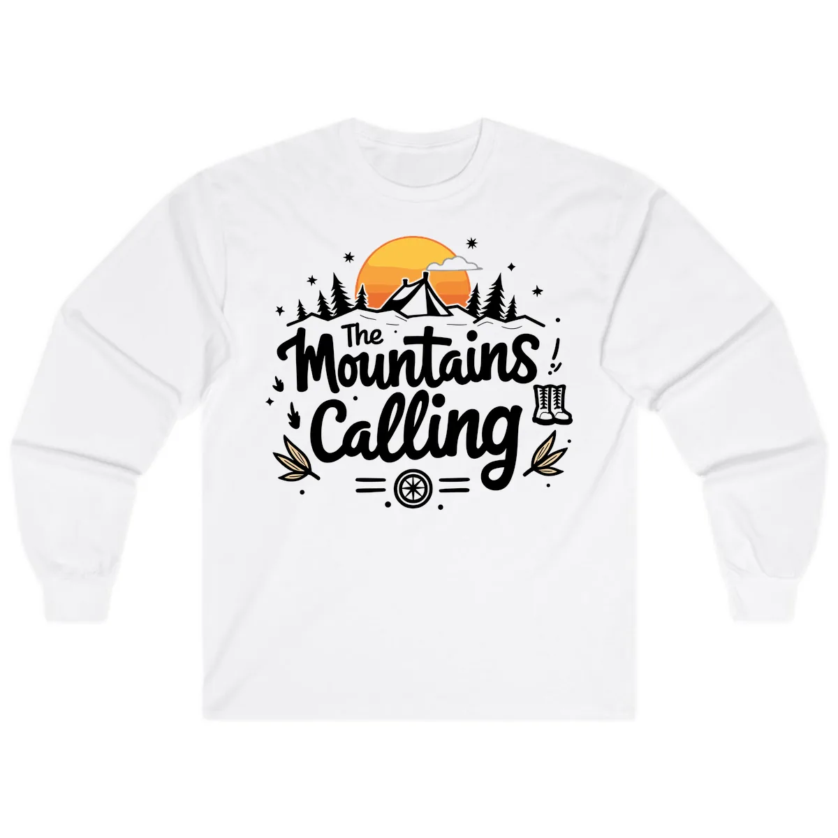 The Mountains Calling Long Sleeve in White