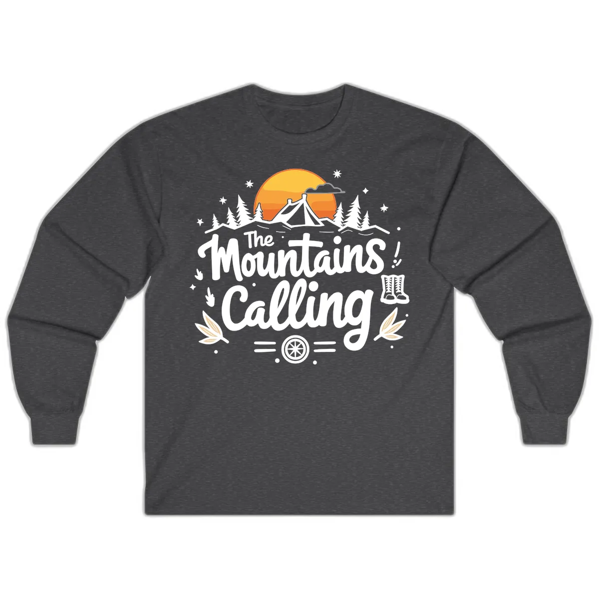 The Mountains Calling Long Sleeve in Dark Heather