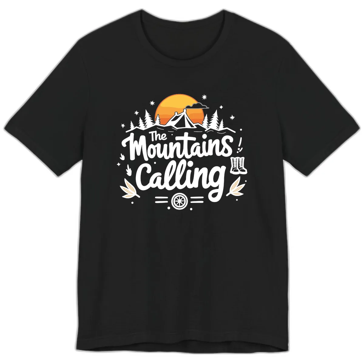 The Mountains Calling Premium T-Shirt in Black
