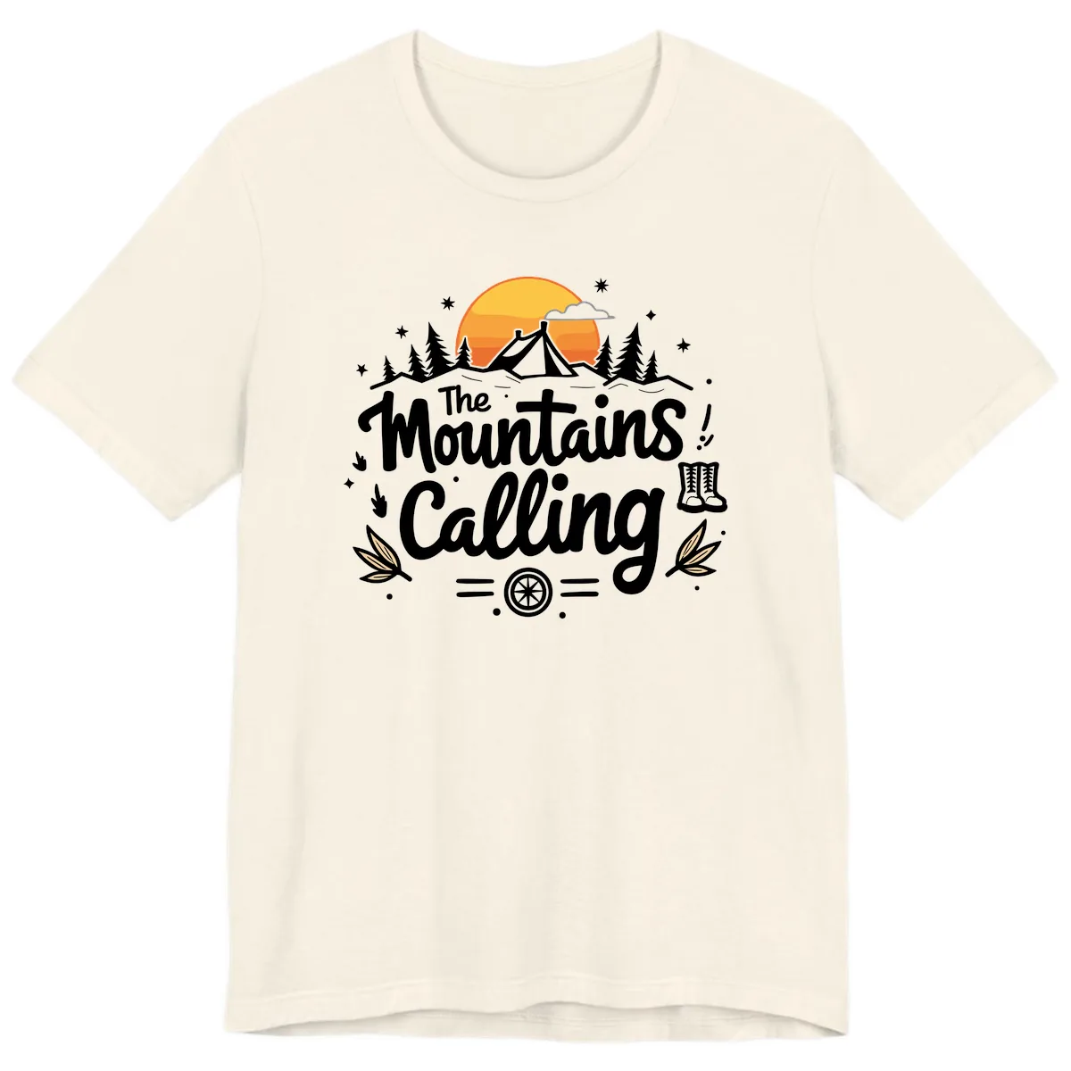 The Mountains Calling Premium T-Shirt in Natural