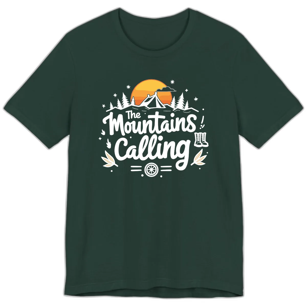 The Mountains Calling Premium T-Shirt in Forest