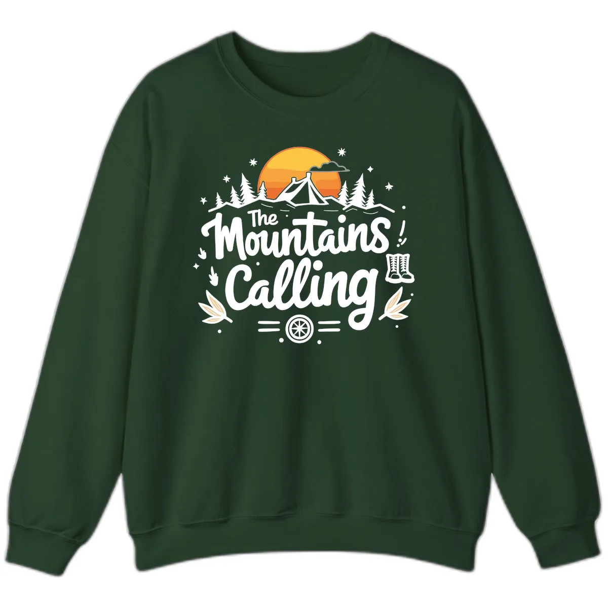 The Mountains Calling Sweatshirt in Forest Green