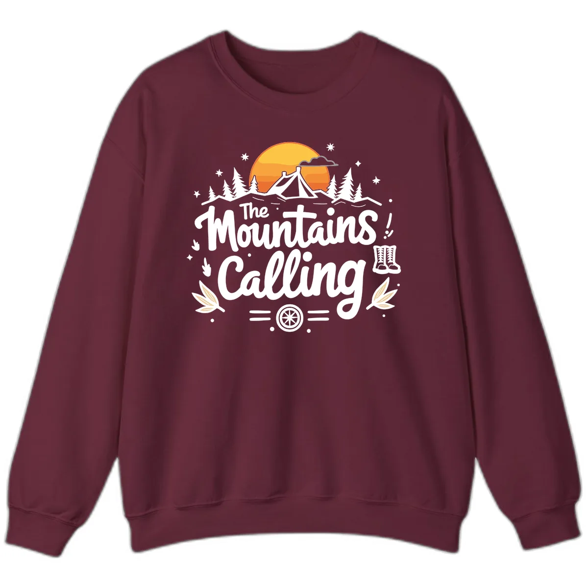 The Mountains Calling Sweatshirt in Maroon