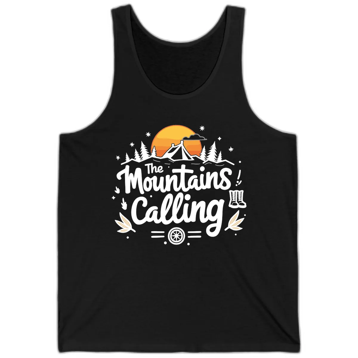The Mountains Calling Tank in Black