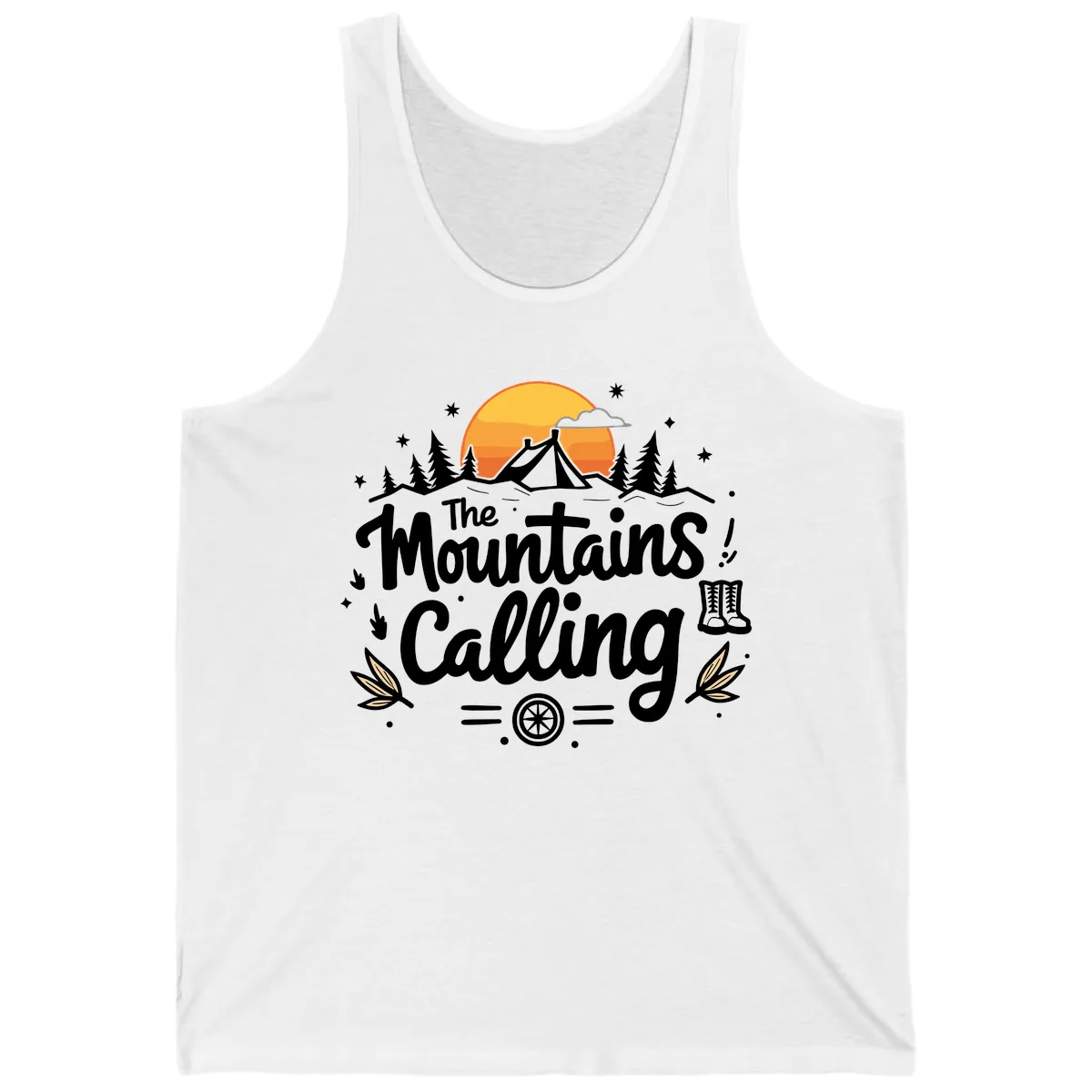 The Mountains Calling Tank in White