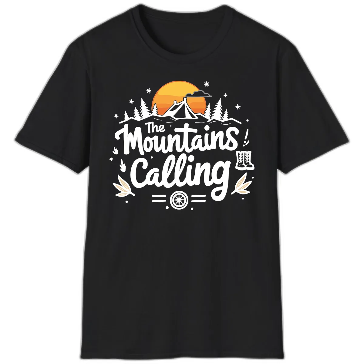 The Mountains Calling T-Shirt in Black