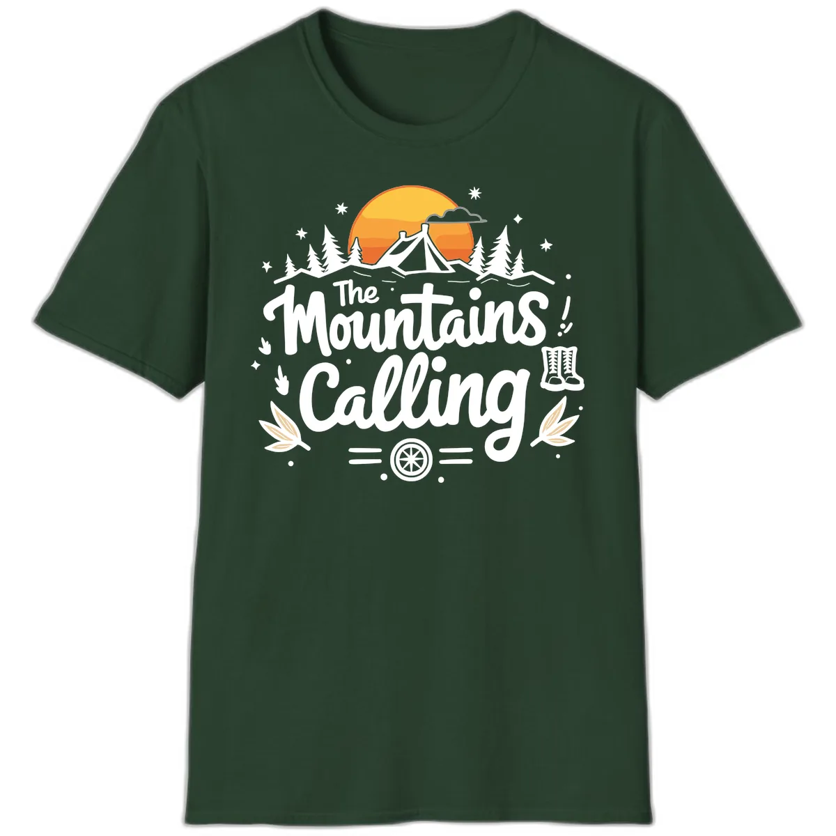 The Mountains Calling T-Shirt in Forest Green