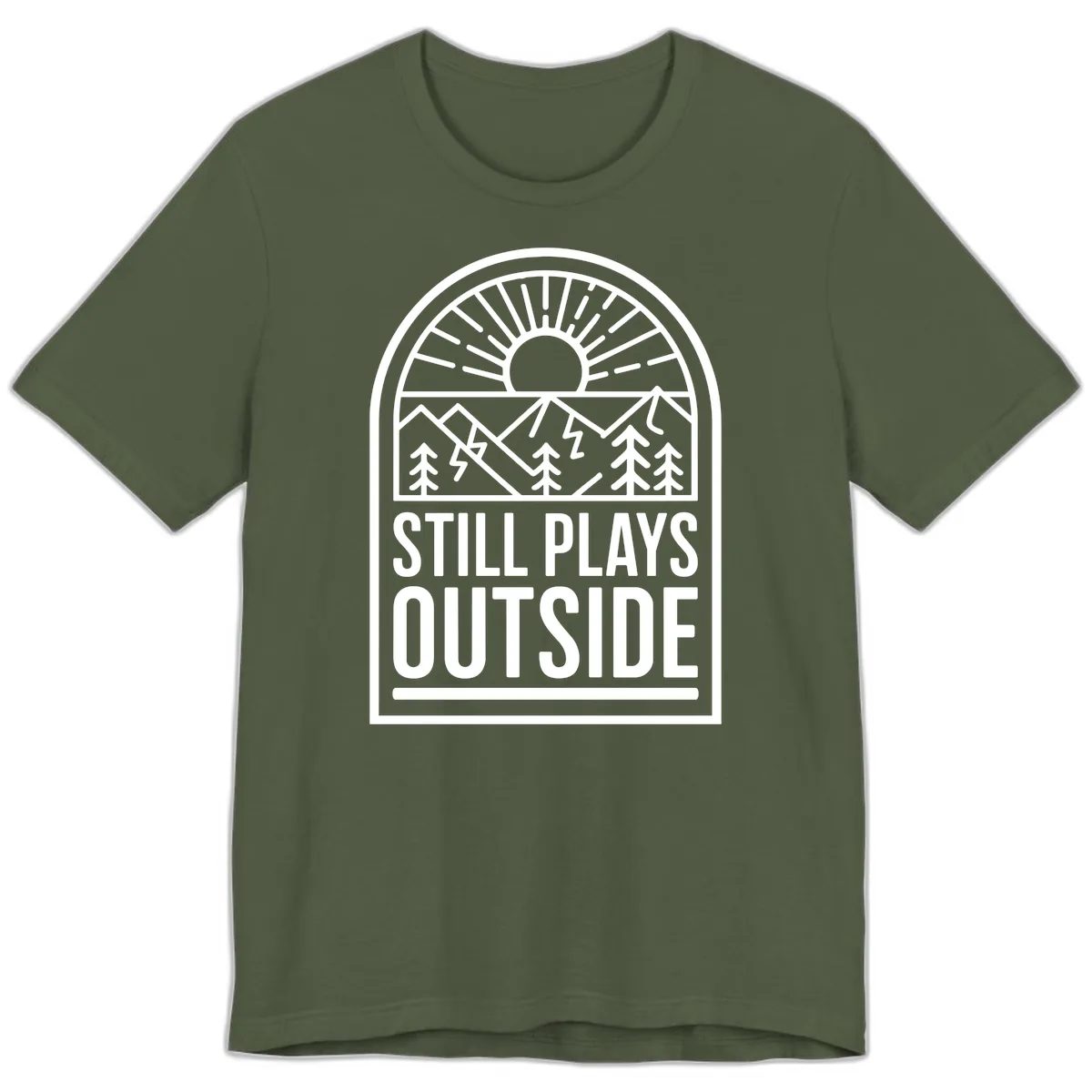 Still Plays Outside Premium T-Shirt in Military Green