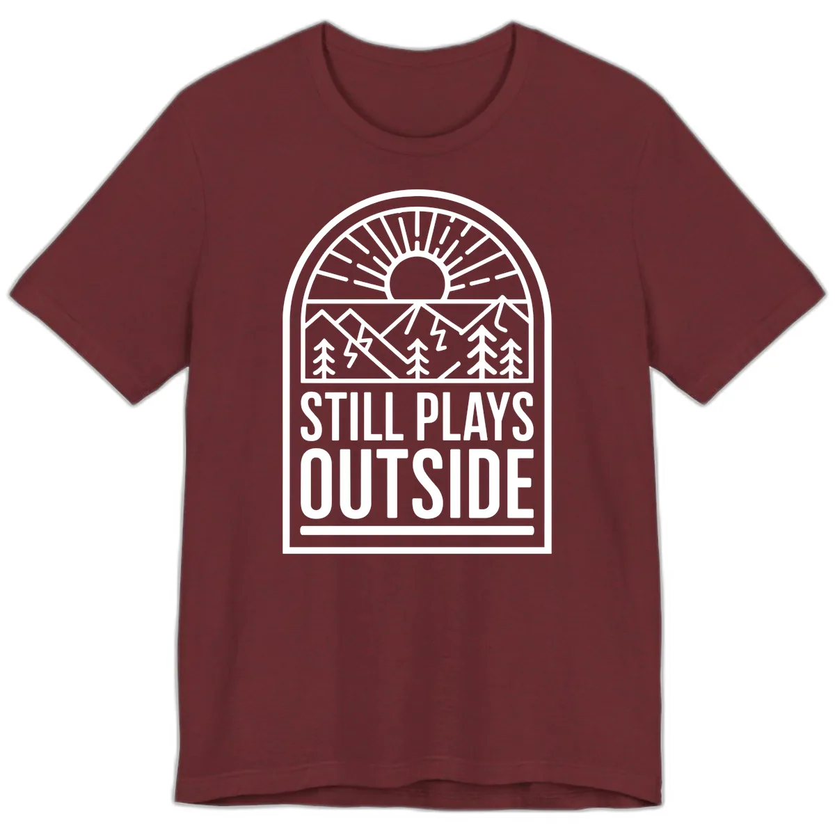 Still Plays Outside Premium T-Shirt in Heather Cardinal