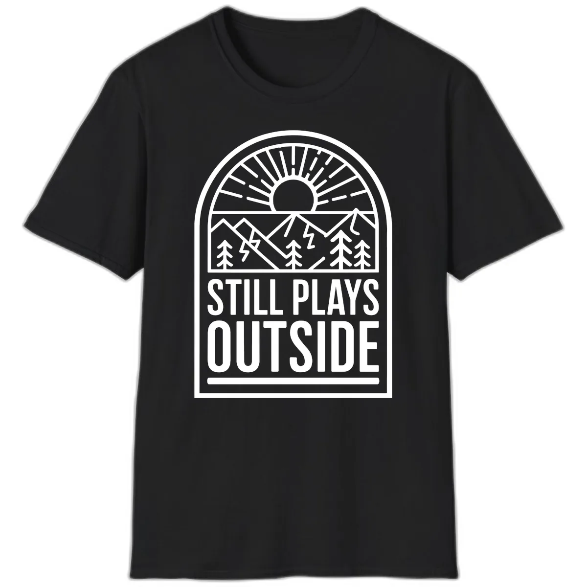 Still Plays Outside T-Shirt in Black