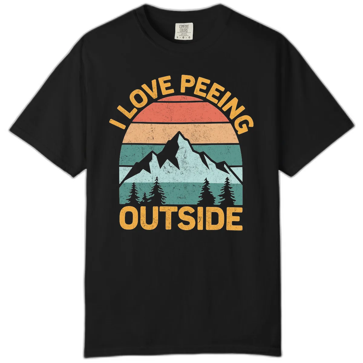 Love Peeling Outside Retro Sunset Comfort Color in Black