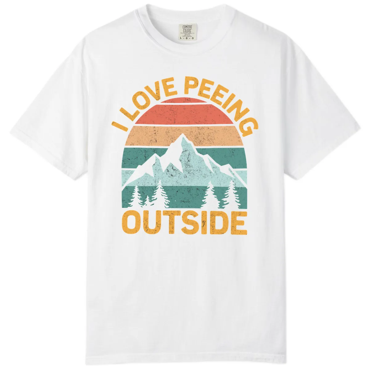 Love Peeling Outside Retro Sunset Comfort Color in White