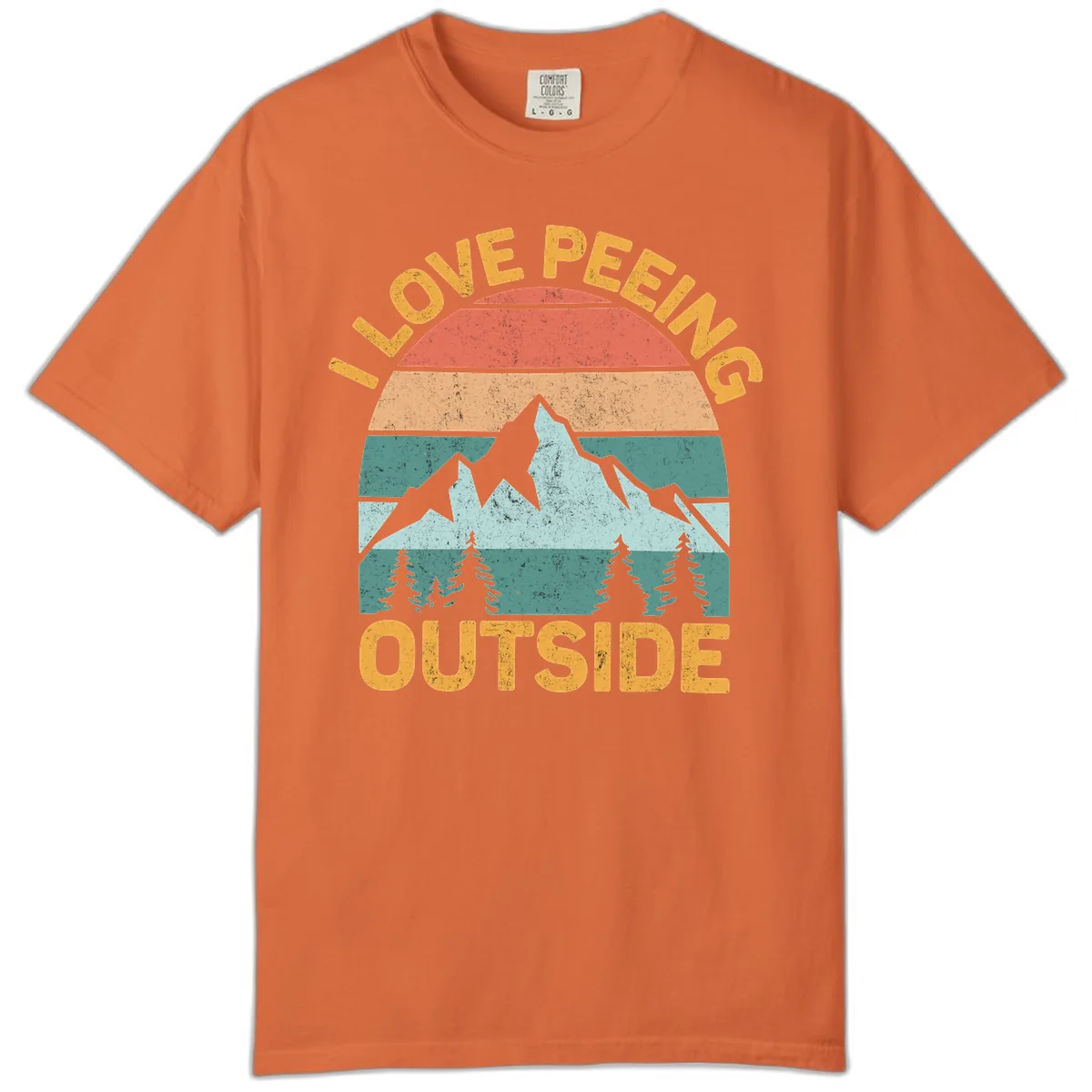 Love Peeling Outside Retro Sunset Comfort Color in Burnt Orange