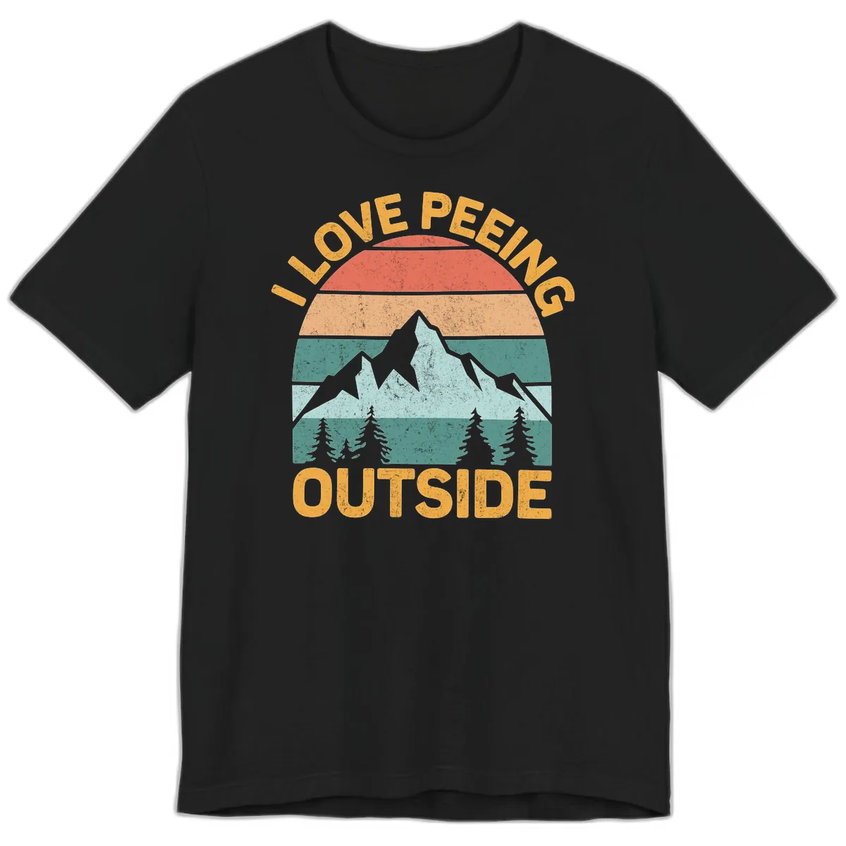 Love Peeling Outside Retro Sunset Premium T-Shirt in Black