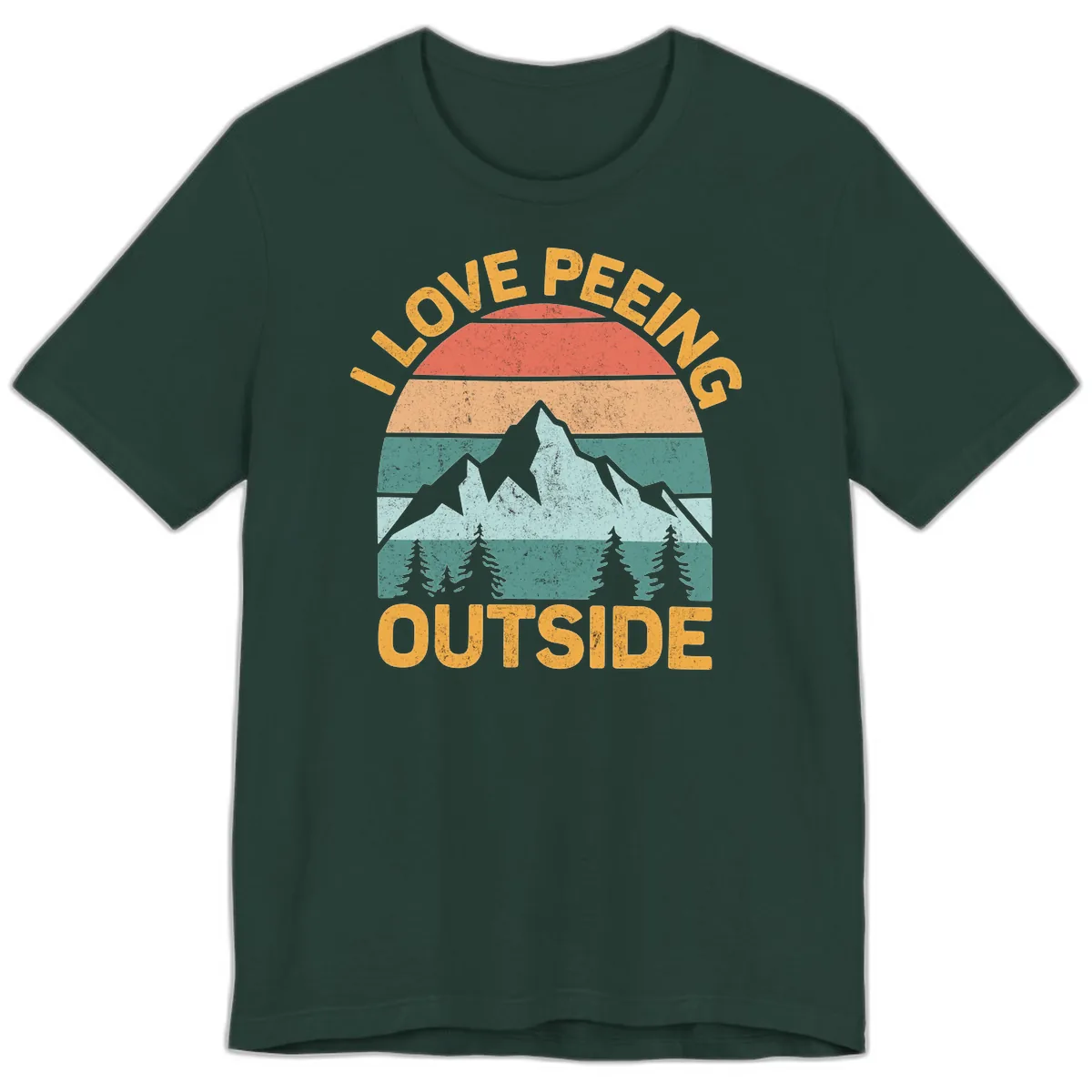 Love Peeling Outside Retro Sunset Premium T-Shirt in Forest