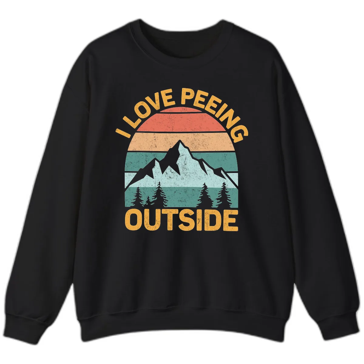 Love Peeling Outside Retro Sunset Sweatshirt in Black