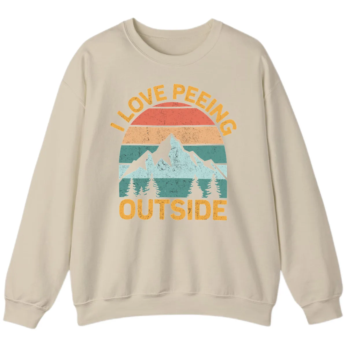 Love Peeling Outside Retro Sunset Sweatshirt in Sand