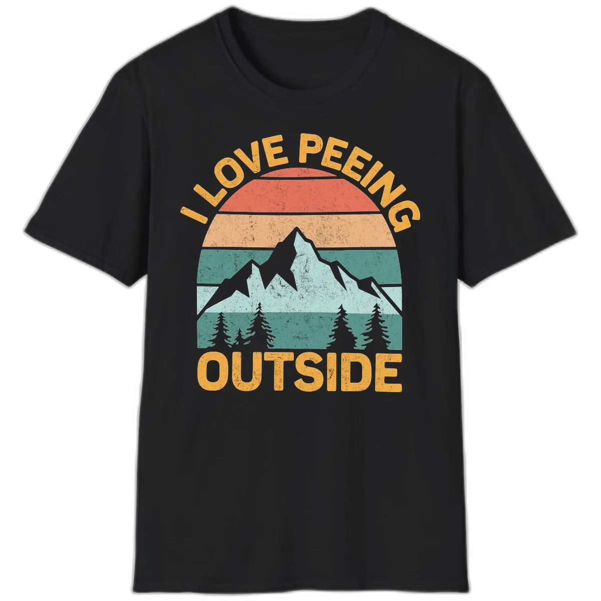Love Peeling Outside Retro Sunset T-Shirt in Black