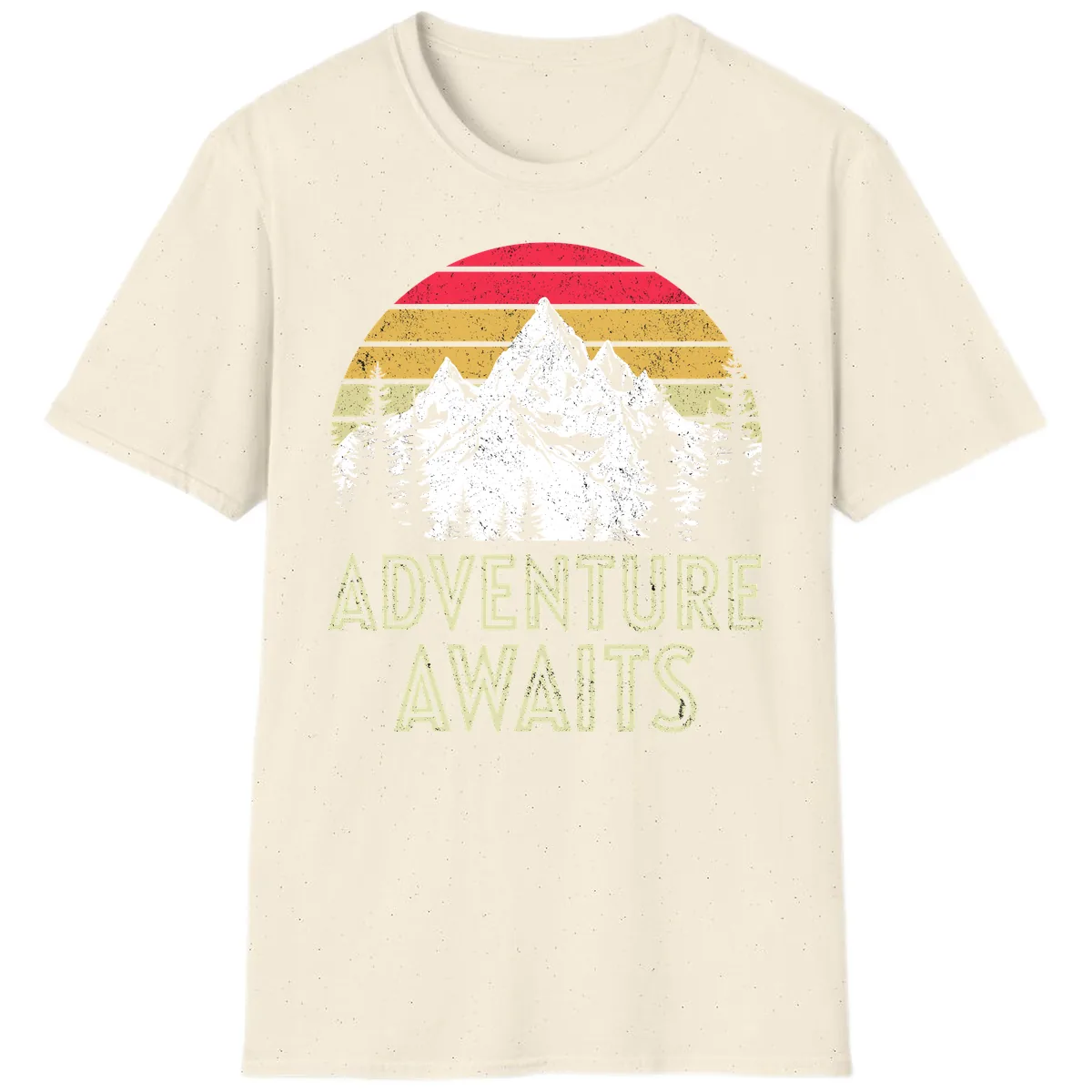 Adventure Awaits Mountain Sunset T-Shirt in Natural