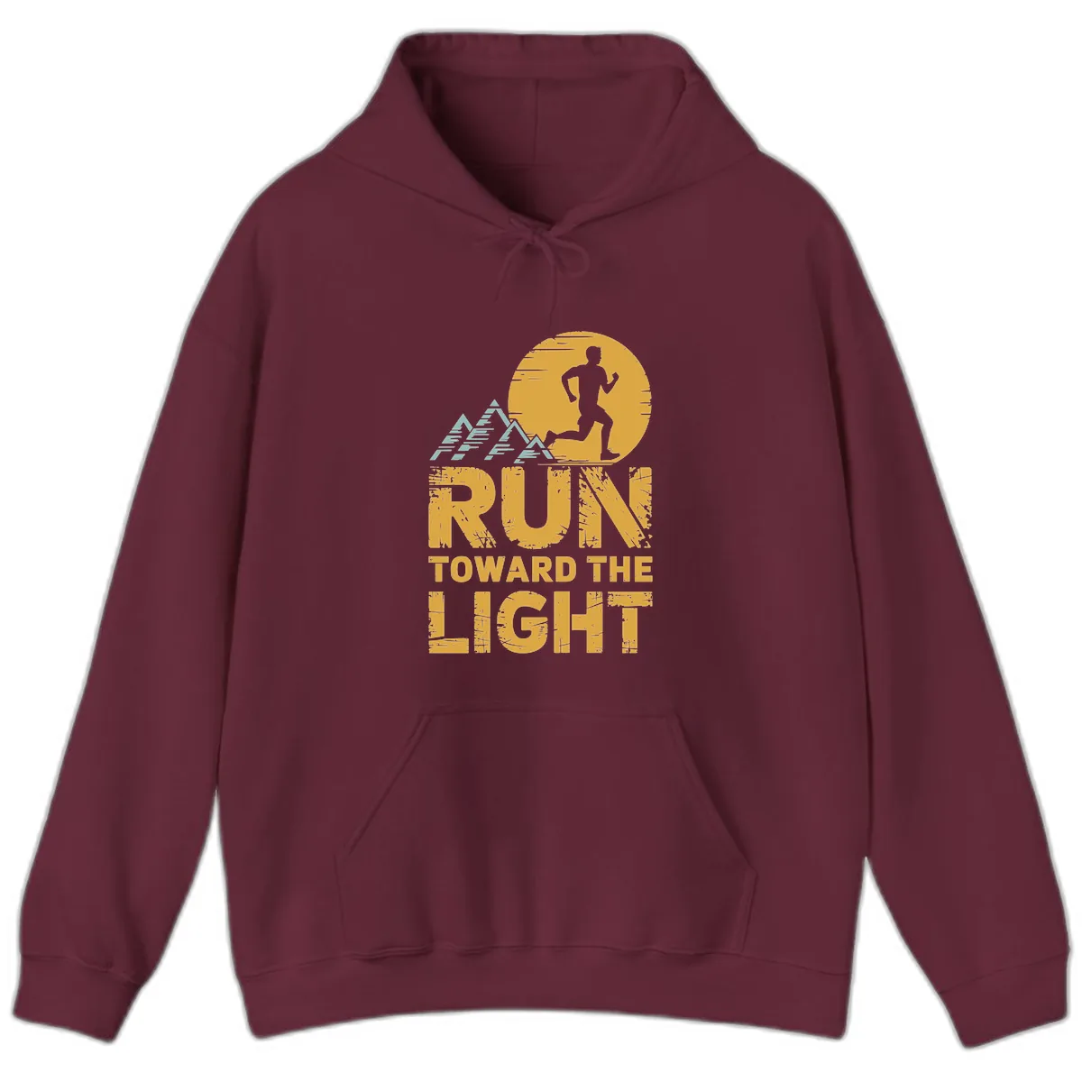 Run Toward The Light Hoodie in Maroon