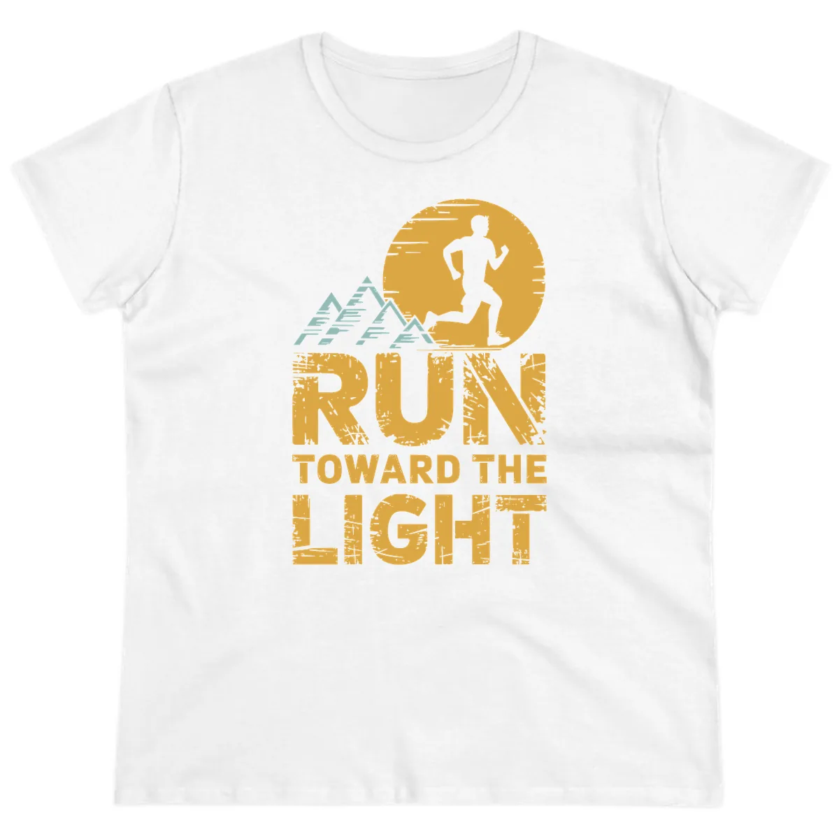 Run Toward The Light Ladies Tee in White
