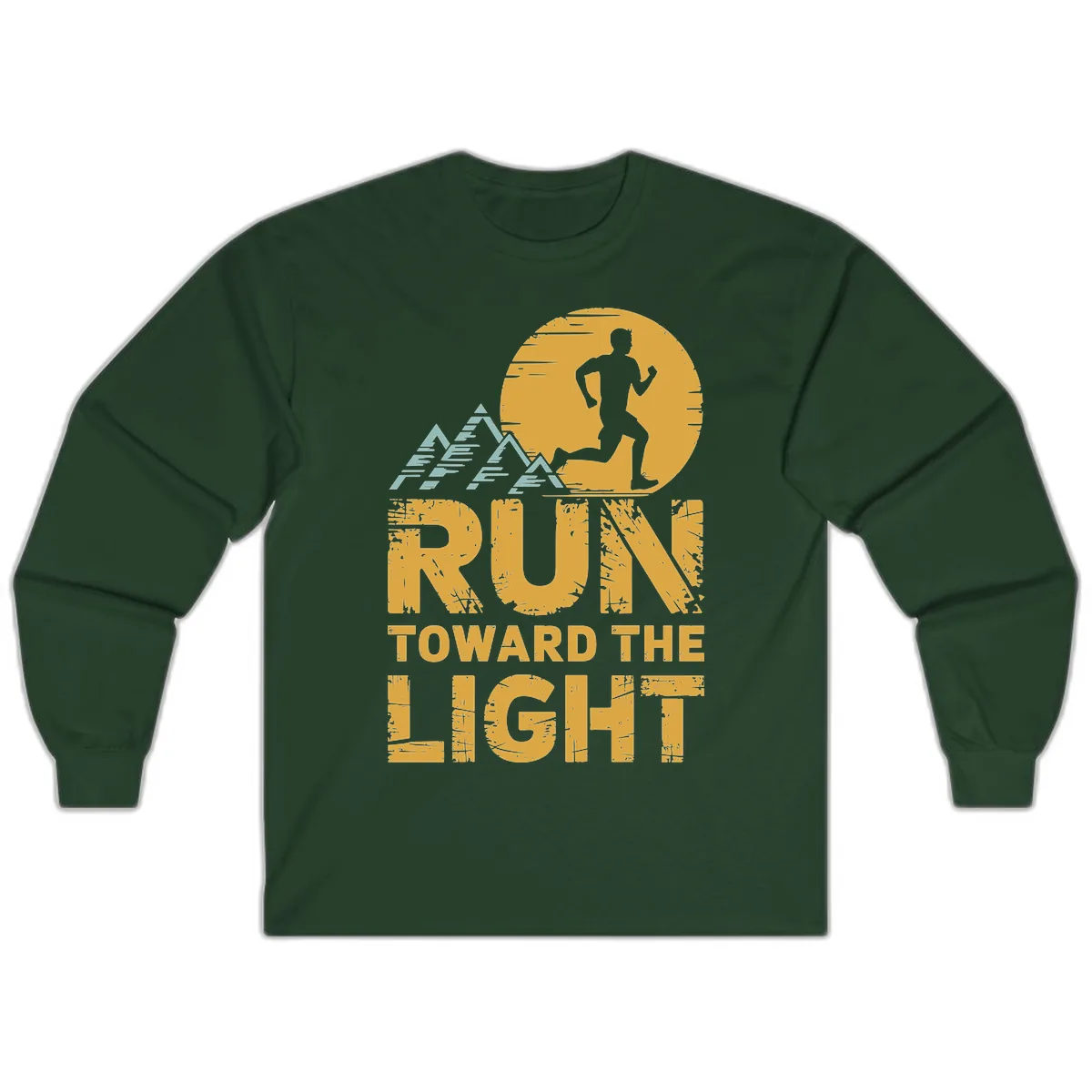 Run Toward The Light Long Sleeve in Forest Green