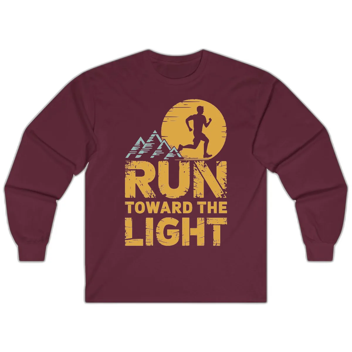 Run Toward The Light Long Sleeve in Maroon