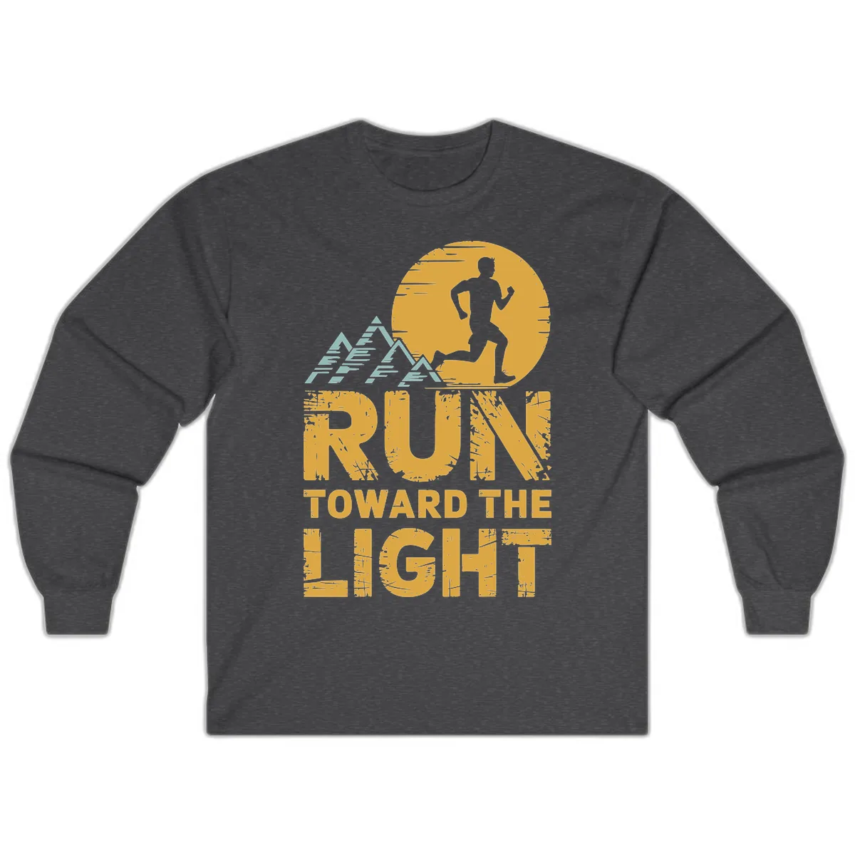 Run Toward The Light Long Sleeve in Dark Heather