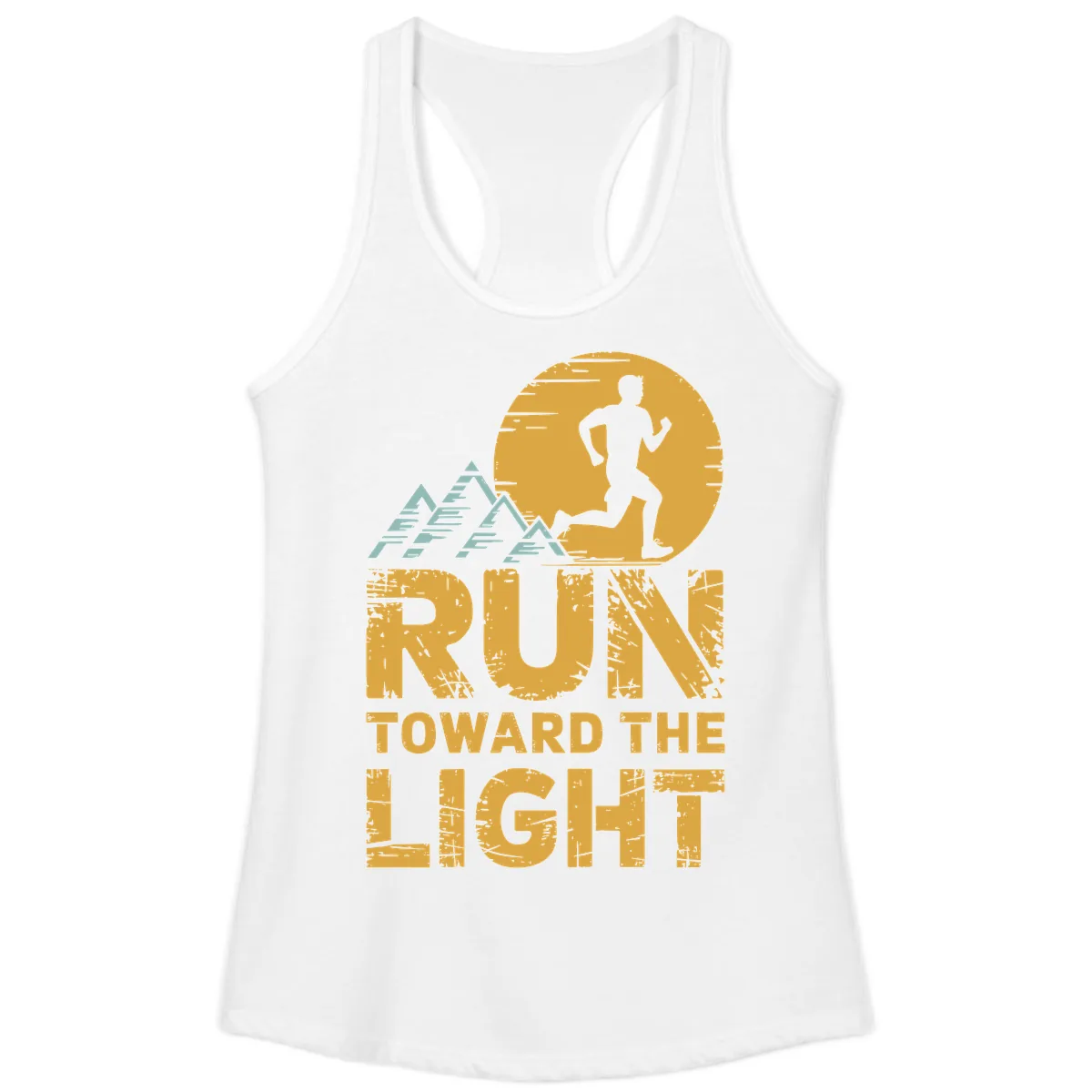 Run Toward The Light Ladies Tank in White