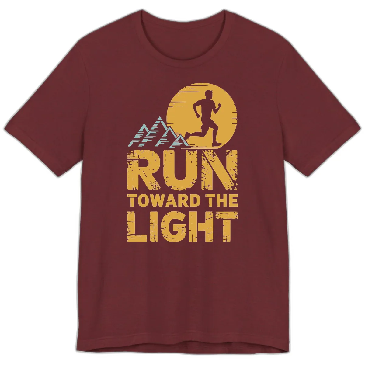 Run Toward The Light Premium T-Shirt in Heather Cardinal