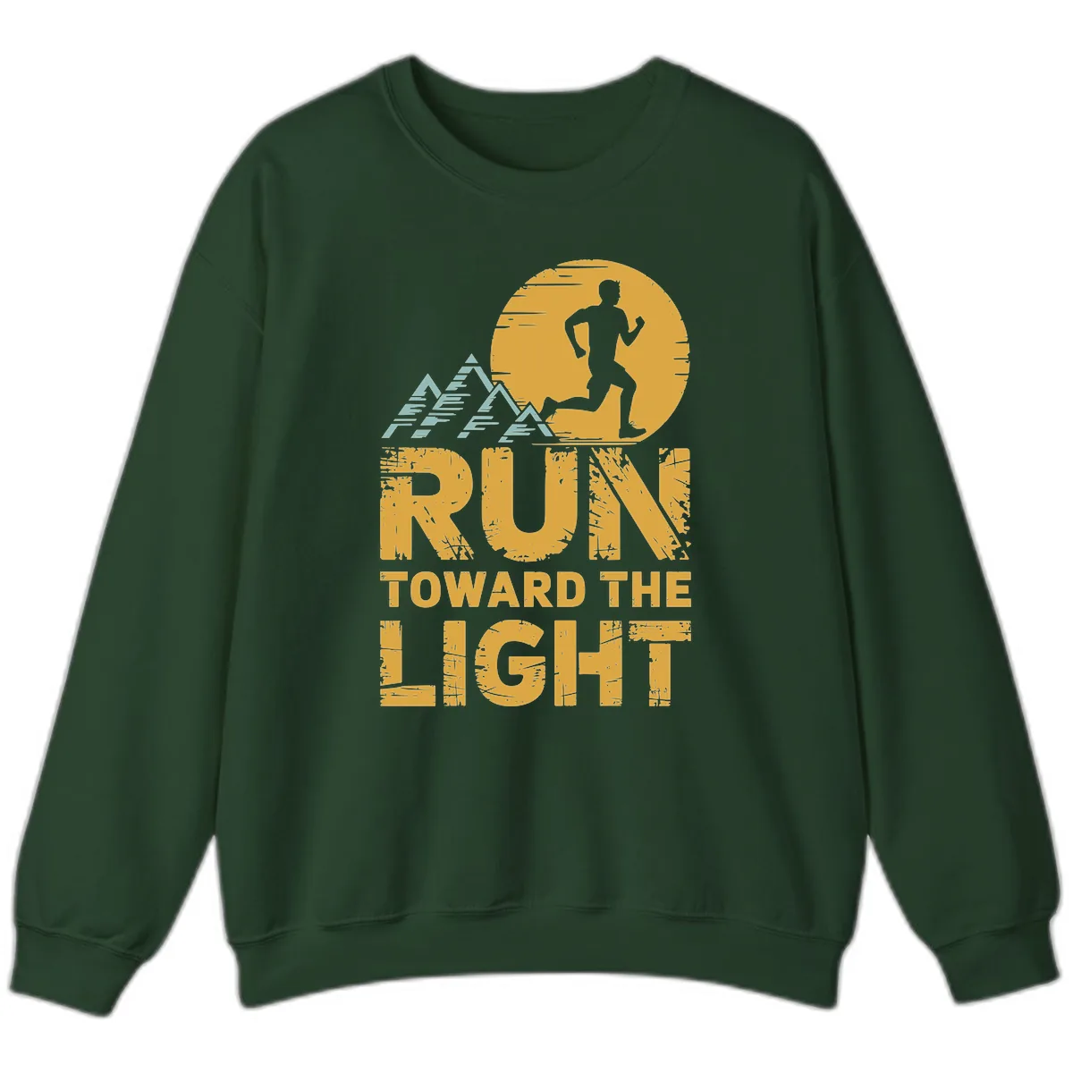 Run Toward The Light Sweatshirt in Forest Green