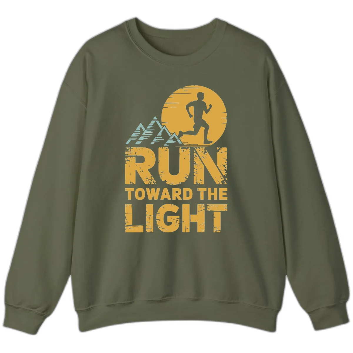 Run Toward The Light Sweatshirt in Military Green