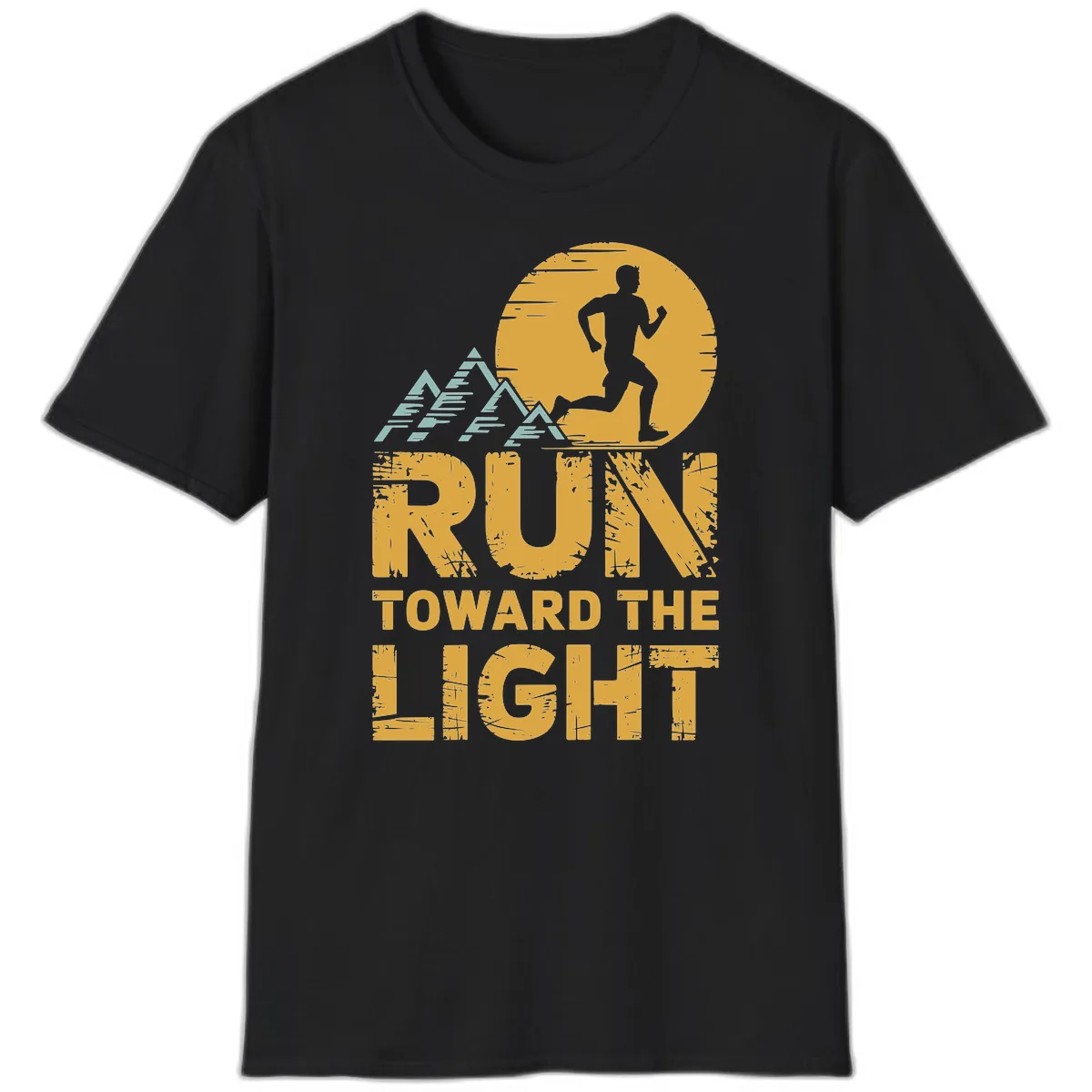 Run Toward The Light T-Shirt in Black