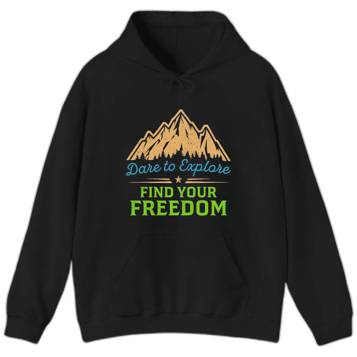 Dare To Explore Find Your Freedom Hoodie in Black