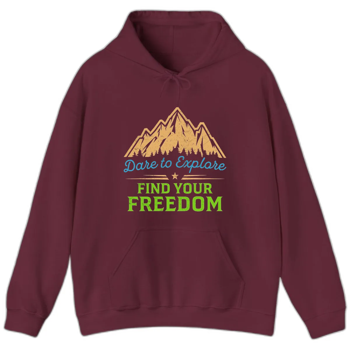 Dare To Explore Find Your Freedom Hoodie in Maroon